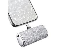 iWALK Upgraded Sparkly Portable Charger 22.5W, 5000mAh Power Bank for iPhone 16/15 Series, Mini Battery Pack with Built-in USB-C Connector Compatible with Samsung S25/24 Series, iPad Pro/Air, AirPods