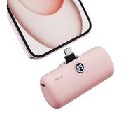 iWALK USB-C Portable Charger 4800mAh 20W Power Bank Small Fast Charging Battery Pack with LED Display Compatible with iPhone 17 Pro/16 Plus/16 Pro Max/15/iPad/AirPods Andriod Phone Samsung,Pink
