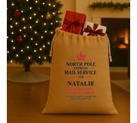 iWantoneofthose North Pole Express Mail Service Personalised Christmas Hessian Sack iWantoneofthose Multicolor