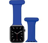 iWatch Strap Compatible with Apple Watch 38mm 40mm 41mm, Infection Control Design Silicone Pin Fob for Nurses Midwives Doctors Healthcare Workers' iWatch Series SE/7/6/5/4/3/2/1 (Blue)