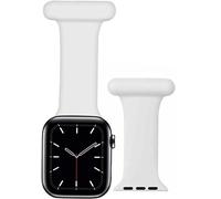 iWatch Strap Compatible with Apple Watch Fob 38-41mm Infection Control Design Silicone Pin Fob for Nurses Midwives Doctors Healthcare Workers' iWatch Series SE/7/6/5/4/3/2/1 (White)