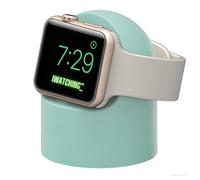 iWatching Charger Stand Silicone Dock Holder for Apple Watch Series Ultra/9/8/SE2//7/6/SE/5/4/3/2/1 (44/42/40/38mm),Supports Nightstand Mode > Adapters NOT Included < (Minit Green)