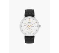 Iwc Schaffhausen Mens Brown Iw510103 Portofino Stainless-steel and Suede Automatic Watch 45mm