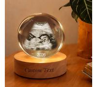 Iwe Personalised Ultrasound 3D Crystal Ball Night Light, Baby Keepsake Gift