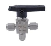 IWEBQSAP ball valve 1PCS Ball valve 3 6 8 10 mm 1/8 1/4 3/8 1/2 inch stainless steel 304 card set acid proof 3 way ball valve(6mm)