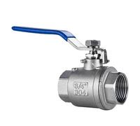 IWEBQSAP ball valve 1pcs Stainless Steel SS304 2P Full Port Ball Valve BSP Female 1/4 3/8 3/4 1 Inch Vinyl Handle Thread Valves Water Switch DN8-50(3/8 Inch)