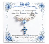 Iweca Something Blue for Bride Blue Cross Bouquet Charm Bridal Shower Gifts | for Bride Daughter from Mom Dad Wedding Shower Accessory Gifts from Friend Sister