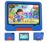 IWEGGO Android 15 Kids Tablet, 10 inch Tablet for Kids, 18GB RAM+128GB ROM (MAX 2TB), HD Eye-Care Touch Screen, Games, Parental Control, 2.0GHz Quad-core Toddler Tablets with Kid-Proof Case for Girls