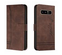 IWEIQING Wallet Case for Samsung Galaxy Note 8, Magnetic Flip Leather Case with RFID Block Card Slots Kickstand Shockproof Protective Cover Compatible with Samsung Note 8.Brown HX