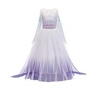 IWEMEK Girls Elsa 2 Dress Princess Costume Ice Snow Queen Fancy Dress Up Snowflake Tulle Gown Kids Cosplay Birthday Halloween Party Christmas Carnival Costumes B - Purple 2-3 Years