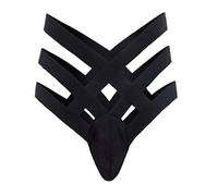 IWEMEK Men Hollow Out Underwear Bulge Pouch Bandage Athletic High Waist Jockstrap Erotic Strap Boxers Shorts Underpants Knickers Lingerie Thong G-Strings Bikini Briefs Nightwear Clubwear Black 2XL