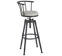 IWENZHKPA Bar Stools Industrial Bar Stool With Back Metal Bar Stool, Adjustable Height Swivel Bar Chair With Footstool Breakfast Bar Chairs(B)