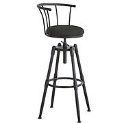 IWENZHKPA Bar Stools Industrial Bar Stool With Back Metal Bar Stool, Adjustable Height Swivel Bar Chair With Footstool Breakfast Bar Chairs(C)