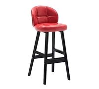 IWENZHKPA Bar Stools PU Leather Bar Stool Barstools With Footrest Vintage Barstool Home Wooden Bar Dining Chairs For Kitchen Breakfast Breakfast Bar Chairs(D)