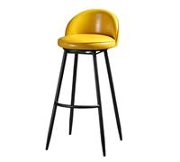 IWENZHKPA Bar Stools Set Of 2 Bar Stool Pu Leather Seat Metal Foot Bar Chair 360° Rotating High Stools Non-slip Breakfast Bar Chairs(B,Seat height 75cm)