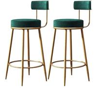 IWENZHKPA Bar Stools Set Of 2 Modern Barstools Bar Kitchen Dining Cafe Chair Counter Stools Upholsterednd Chairs With Back For Home Breakfast Bar Chairs(Grün,75cm)