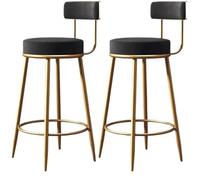 IWENZHKPA Bar Stools Set Of 2 Modern Barstools Bar Kitchen Dining Cafe Chair Counter Stools Upholsterednd Chairs With Back For Home Breakfast Bar Chairs(Black,75cm)