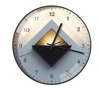 IWENZHKPA Clock Wall European Style Wall Clock Round Digital Mute Light Luxury Living Room Home Dining Decoration Clocks Bedroom(A-black frame,14 inches)