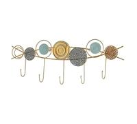IWENZHKPA Coat Hooks Metal Coat Hook Wall-Mounted Rack 5 Gold Heavy-Duty Entrance for Clothes, Hats, Keys, Towels and Bags Decorative(Light Blue)