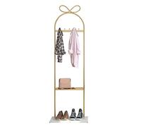 IWENZHKPA Coat Rack Stainless Steel Coat Rack Bedroom Hanging Clothes With Shelf Floor Standing Tree Freestanding(C)