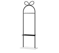 IWENZHKPA Coat Rack Stainless Steel Coat Rack Bedroom Hanging Clothes With Shelf Floor Standing Tree Freestanding(A)