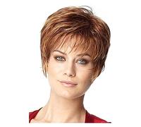 IWENZHKPA Human Hair Wigs Short Dark Brown Curly Pixie Cut Hair Natural Synthetic Wigs For Women With Wig Wigs Human Wig