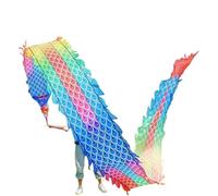 IWENZHKPA Lion Dance Costume Colorful Silk-Like Dragon Dance Ribbon For Beginner Silk Folk Art Outdoor Dragon Dances