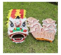 IWENZHKPA Lion Dance Costume Lion Dance Head Colorful Chinese Dragon Performance Props Traditional Outdoor Sports Dragon Dances(D)