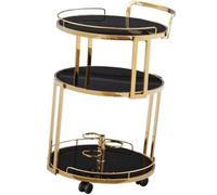 IWENZHKPA Storage Trolley Kitchen 3 Tier Trolley Bar Serving Cart Kitchen Car Shelf Utility Service Cart Stainless Steel Kitchen Storage Trolley Utility Cart(A)