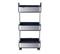 IWENZHKPA Storage Trolley Kitchen Stainless Steel Kitchen Storage Cart Storage Rack Vegetable Basket Storage Rack Bathroom With Wheels Storage Trolley Utility Cart(3 Tier)