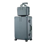 IWENZHKPA Suitcase 2 Piece Luggage Sets with Spinner Wheels Password Lock Hardside 14in Cosmetic Case Luggage Wheels Carry(Grün,26in)