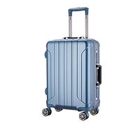 IWENZHKPA Suitcase Aluminum Alloy Trolley Case Classic Thick Stripe Suitcases Portable Durable Lugage Luggage Wheels Carry(A,20inch)
