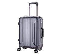 IWENZHKPA Suitcase Aluminum Alloy Trolley Case Classic Thick Stripe Suitcases Portable Durable Lugage Luggage Wheels Carry(E,24inch)