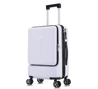IWENZHKPA Suitcase Front Opening Luggage Suitcase ABS+PC Spinner Trolley with Pocket Compartmnet Luggage Wheels Carry(D,20in)