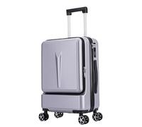 IWENZHKPA Suitcase Front Opening Luggage Suitcase ABS+PC Spinner Trolley with Pocket Compartmnet Luggage Wheels Carry(C,20in)