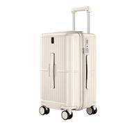 IWENZHKPA Suitcase Large-Capacity Suitcase for Studying Abroad Luggage with Trolley Luggage Wheels Carry(White,26inch)