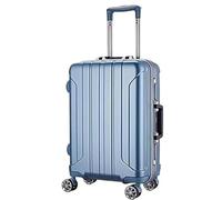 IWENZHKPA Suitcase Lightweight Suitcase Aluminum Alloy Trolley Case Stripe Portable Durable Luggage Wheels Carry(C)