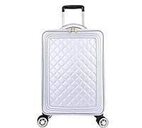 IWENZHKPA Suitcase Travel Luggage,Soft Side Upright Rugged with 4 Spinner Wheels Women Suitcases Luggage Wheels Carry(White,24in)