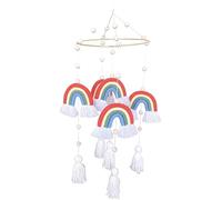 IWENZHKPA Wind Chime Hanging Rainbow Tassel Wind Chimes For Craft Room Playroom Pendant Handmade Cotton Woven Decoration Decorative(E)