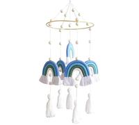 IWENZHKPA Wind Chime Hanging Rainbow Tassel Wind Chimes For Craft Room Playroom Pendant Handmade Cotton Woven Decoration Decorative(F)