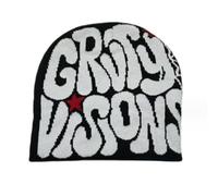 IWENZHKPA Winter Hat Beanies Letter Printing Knitted Hat Hip Hop Trend Beanie Winter Warm Woolen Hat Outdoor Hat(A)
