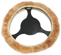IWH 102712 Universal Steering Wheel Cover Beige Sheepskin
