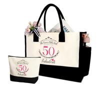 IwIeIaIrI 40th Birthday Gifts for Women 1985, Tote Bag and Makeup Bag Set, Personalized Travel Handbag & Cosmetic Bag for Mum, Sister, Wife - Ideal for Shopping, Beach & Holiday