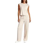 IwIeIaIrI Women Sleeveless Top & Lounge Pants Loungewear Set | Soft Matching Co-Ord Set with Side Pockets, Ultra Comfy for Daily Wear, Travel and Airport Casual Outfits