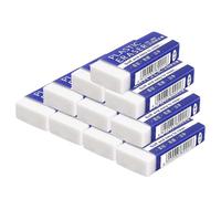 iwiio 10Pcs Eraser Multipack - Classic Latex Free Plastic Rubber Pencil Erasers for School, Office, Kids, Adults Art - White