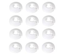 iwiio 12Pcs Radiator Pipe Covers White Radiator Pipe Collars, Water Pipe Cover Decoration Wall Pipe Cover, Plastic White Radiator Pipe Covers for 15MM Diameter Pipe Decoration