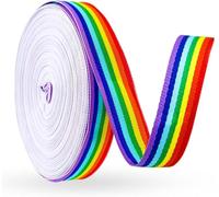 iwiio 20M Rainbow Ribbon, 25mm Pride Ribbon, Double-Sided Rainbow Stripe Roll for Arts Crafts DIY, Gift Wrapping, Wedding, Birthday Party
