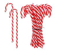 iwiio 24Pcs Candy Cane Christmas Decorations, 5.9 inch Acrylic Candy Cane Ornaments,Twisted Crutch Candy Canes for Xmas Crafts Indoor Outdoor Home Decorations
