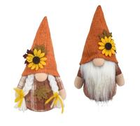 iwiio 2Pcs Autumn Gonk Autumn Decorations, Halloween Gonk, Autumn Faceless Gonks with Sunflower, Handmade Festival Knitted Gnomes, Fall Holiday Party Decor Gnome Gifts for Friends,Family