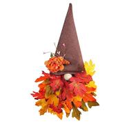 iwiio Autumn Wreaths for Front Door, Autumn Door Wreath Gnome, Maple Leaf Fall Decorations Wreath Hanging Fall Garland for Halloween Thanksgiving Harvest Farmhouse